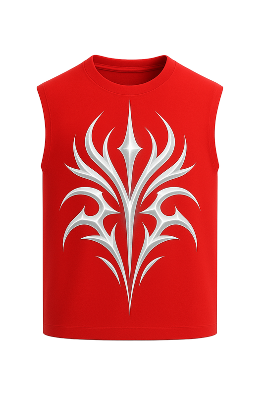 SHREEMSY Silver Tribal Flame Vest