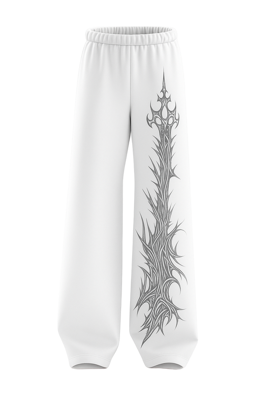 SHREEMSY White Tribal Blade Art Baggy Pants