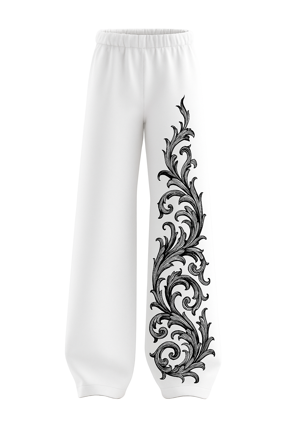 SHREEMSY Royal Baroque White Baggy Pants